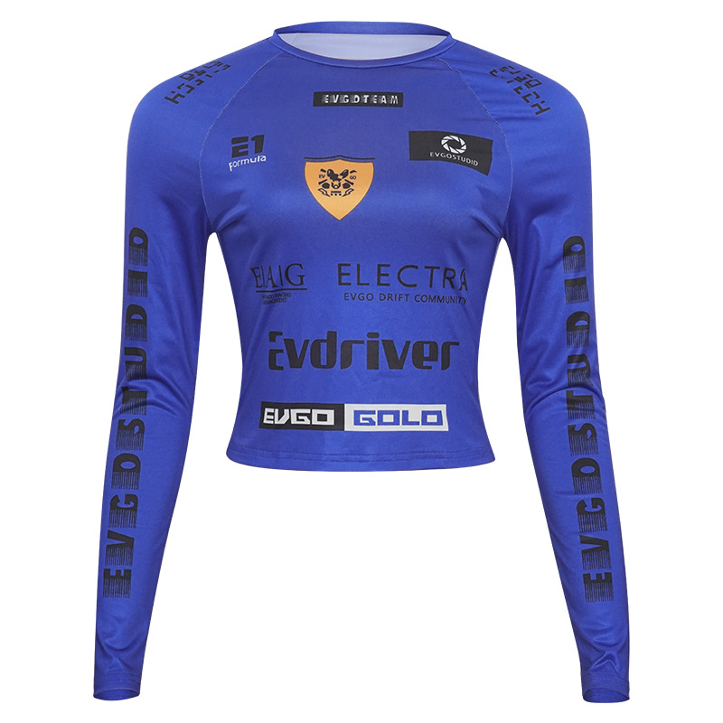 Locomotive Style Letter Women's Printed Wear Top