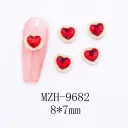 Glass New Year Nail Ornament Red Bow Accessories view 15