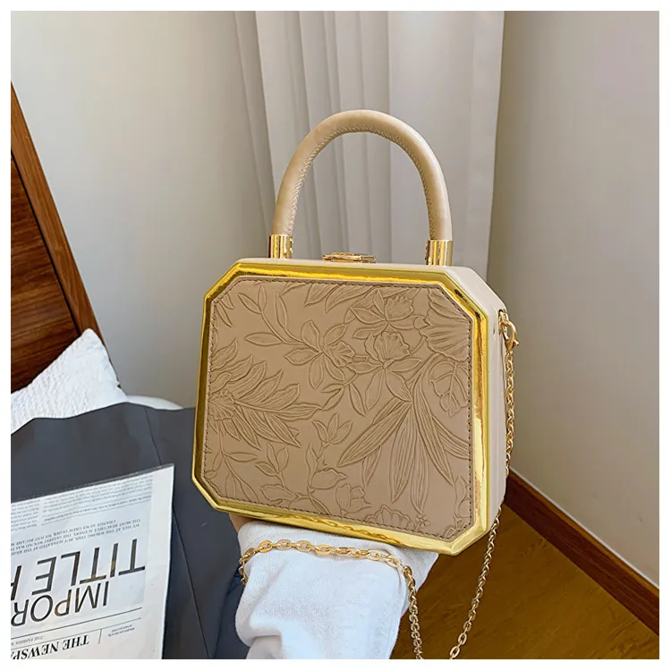 Handbag Crossbody Shoulder Dinner All-Match Box - Khaki