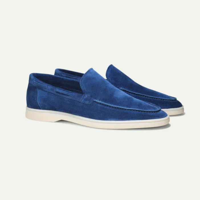 Suede TPR-soled Slip-on Driving Flats