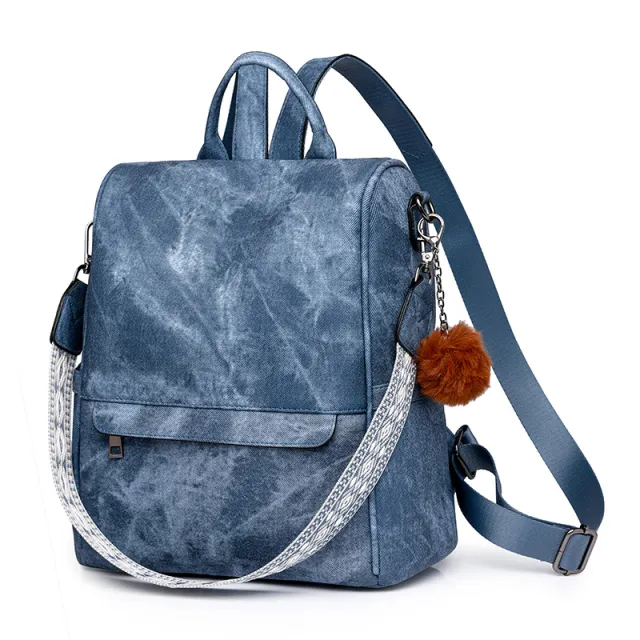 Female Daily Versatile Casual PU Backpack Blue - Shop at LoveMi