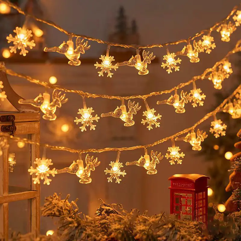 Led Elk Christmas Tree Snowflake Star Light