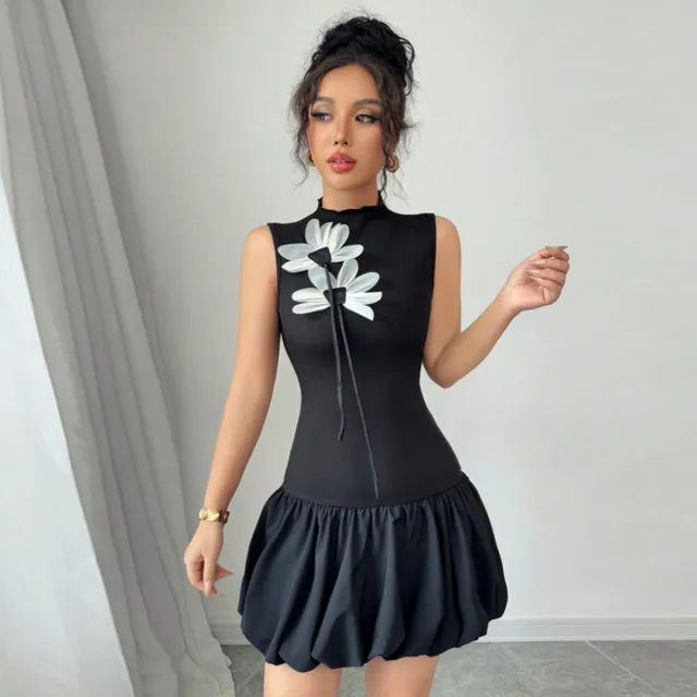 Color Blocked Polyester Women's Dress Black - Shop at LoveMi