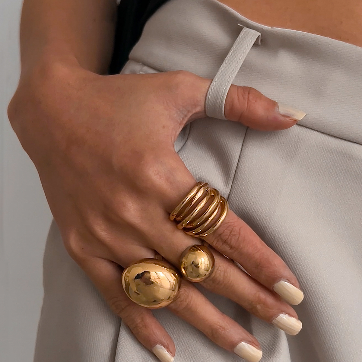 Irregular Smooth Opening Jewelry Ring