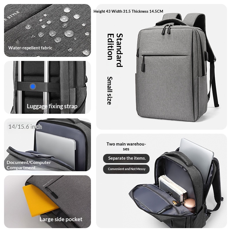 Simple And Elegant Backpack With A Dedicated Laptop Compartment 5