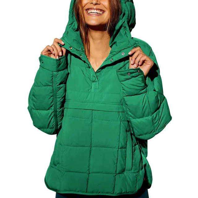 Hooded Cotton Coat Jacket Women Green - Shop at LoveMi