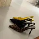 Pointed-toe Leopard-print Bow-covered Sandals Stiletto-heel Peep-toe Pumps view 4