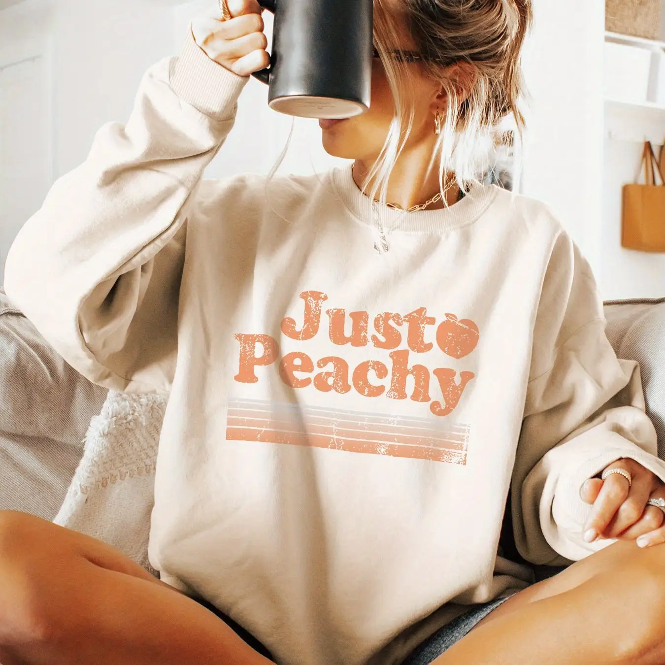 Patterned Print Crew-neck Sweatshirt