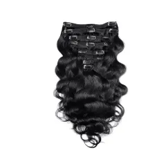 Real Hair Natural Black Real Hair Hair Extension - Black - View 1