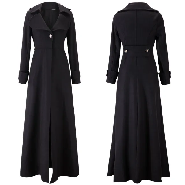 Autumn And Winter Coat Women's Turtleneck Woolen Coat Black - Shop at LoveMi