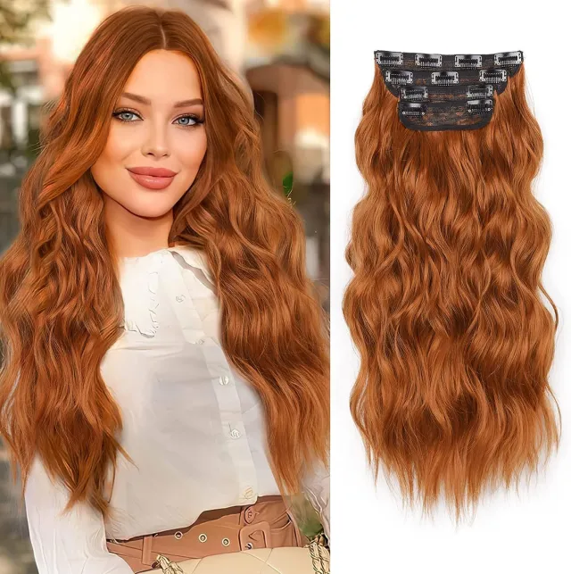 Wig Four piece Set Hairpiece Clip Curly Hair Four piece Set Curly Hair Wig Set Style17 - Shop at LoveMi