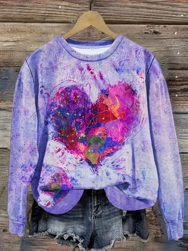 European And American Leisure Fashion Valentine's Day Long Sleeve Crew Neck Sweater Me01Me01Zn241215Y010 M - Shop at LoveMi