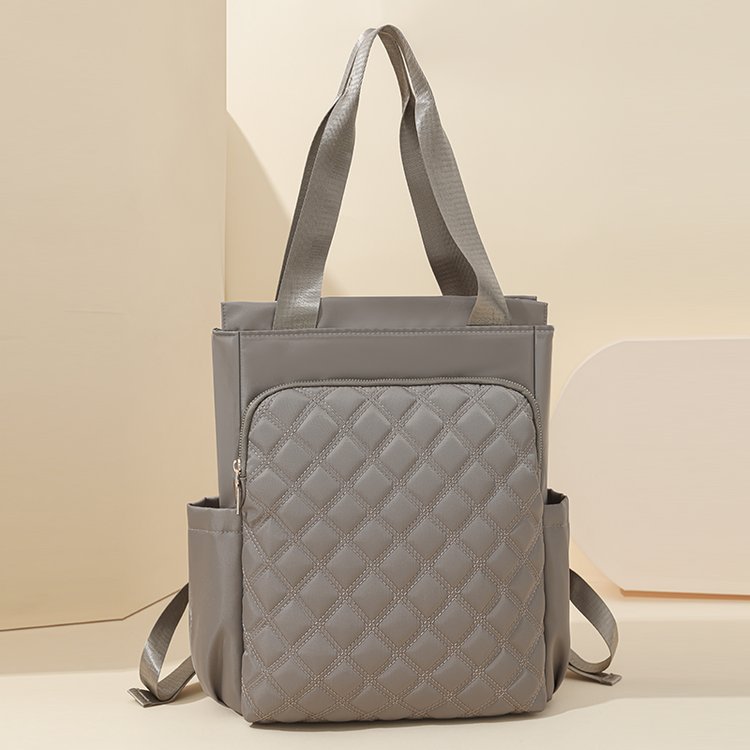 Stylish Casual Dual-handle Backpack With Embroidered Diamond-pattern Designversatile And Perfect For Everyday Use For Women