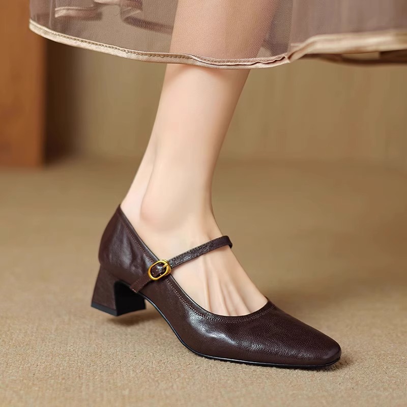 Sheepskin Mary Jane Heels, picture 5 of 8