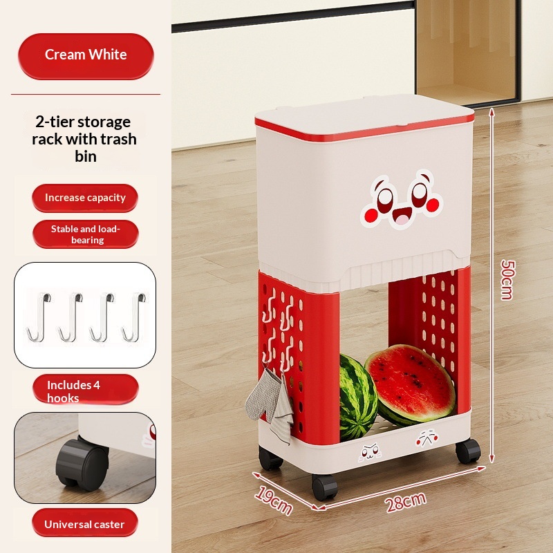 Kitchen Trash Can Rack, Multi-tiered With Lid, Hygienic Bin 3