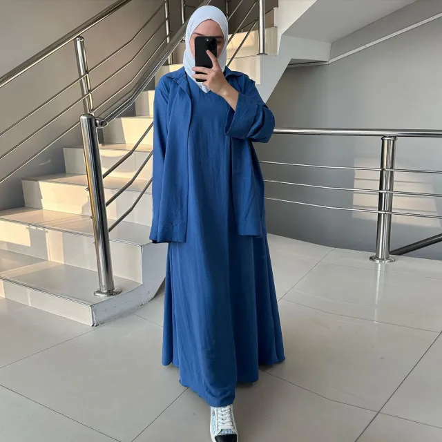 Fashion Loose Dress Long Sleeve Shirt Outfit Iq521 Blue - Shop at LoveMi