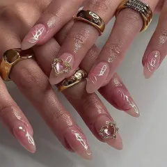 Petals Heart Shape Rhinestone Nail Sticker - Jp2415 - View 1