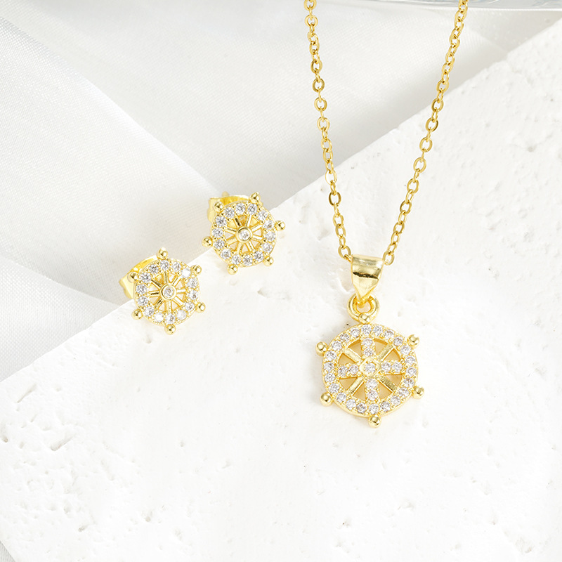 New Alluvial Gold Necklace All-match Rudder