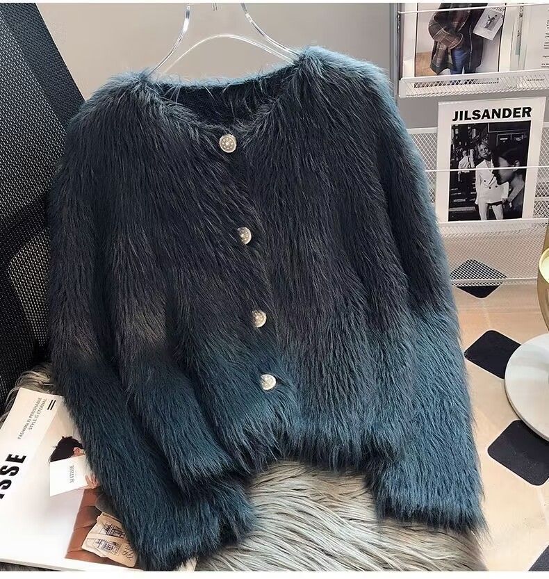 Autumn And Winter Thickening Sweet Gentle And All-match Knitted Cardigan For Women