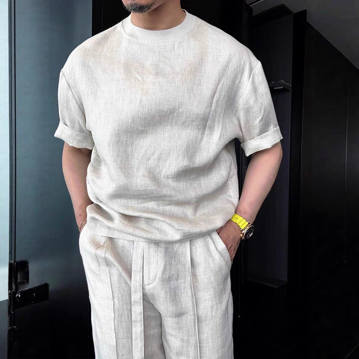 Linen Short-Sleeve Suit, picture 4 of 6