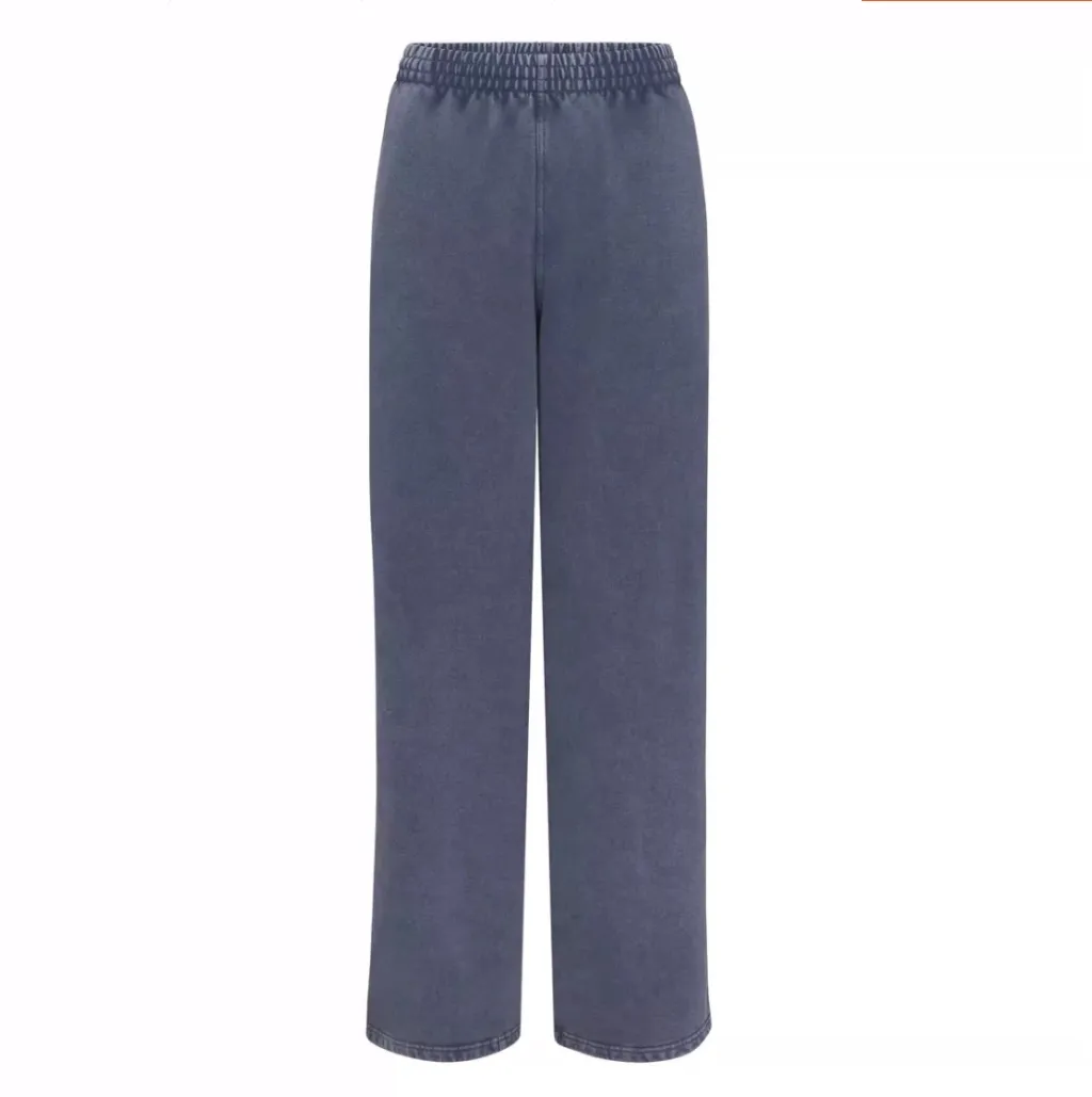 Women's Solid Color Straight Sports Pants - Navy Blue