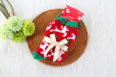 Winter Christmas Stockings Women's Thickened Bow Long Tube Fleece-lined - Little Deer - View 1