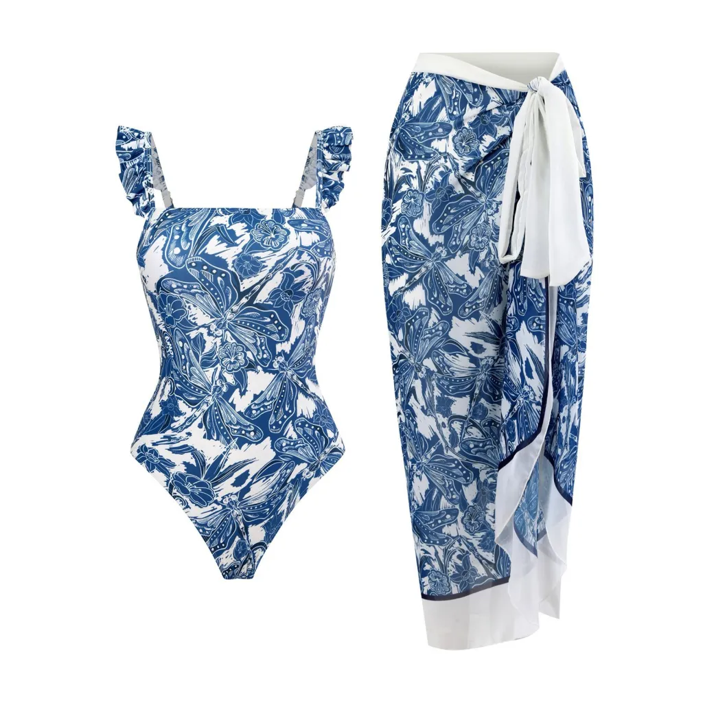 Two Piece Swimsuit Female French Printed Sexy - Picture Color-M