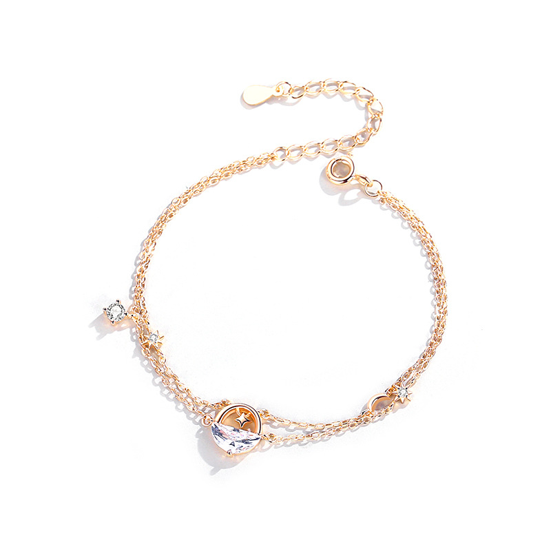 Double-layer 925 Sterling Silver New Style Star River Bracelet