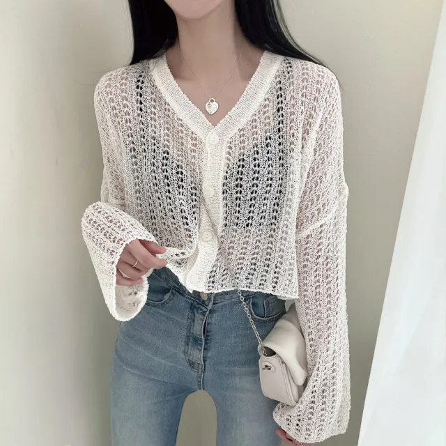 Thin Long Sleeve Cable knit Sweater Women White - Shop at LoveMi