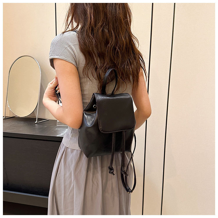 Vegan Leather Small Boho Backpack Women's