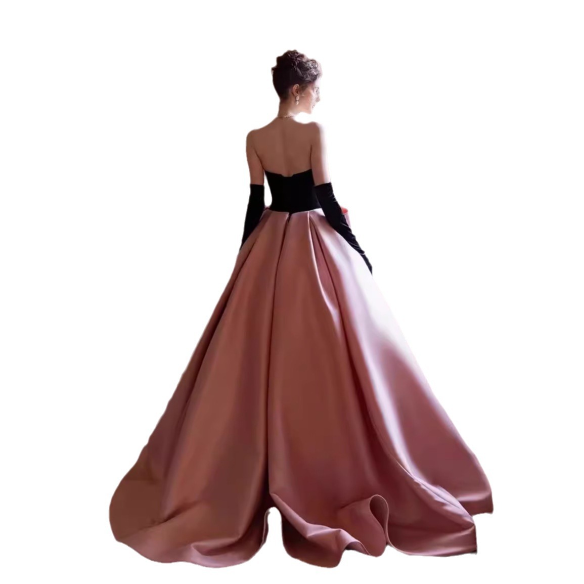 High-end Evening Dress Black Bow Princess Dress Engagement - Image 4