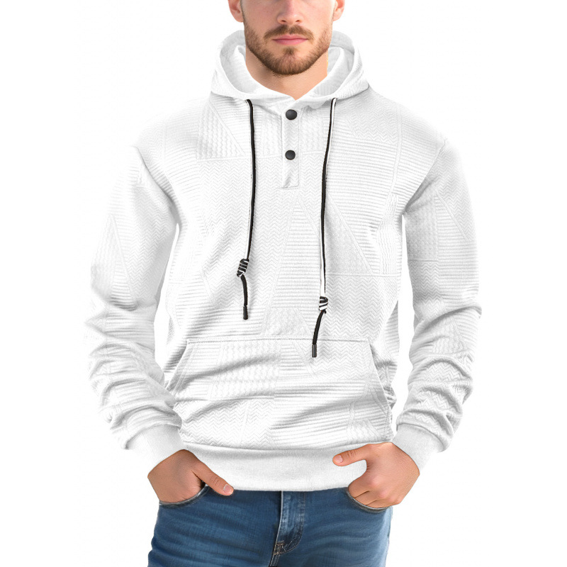 Pullover Solid Color Casual Sports Loose Long Sleeve Hooded Sweater Men