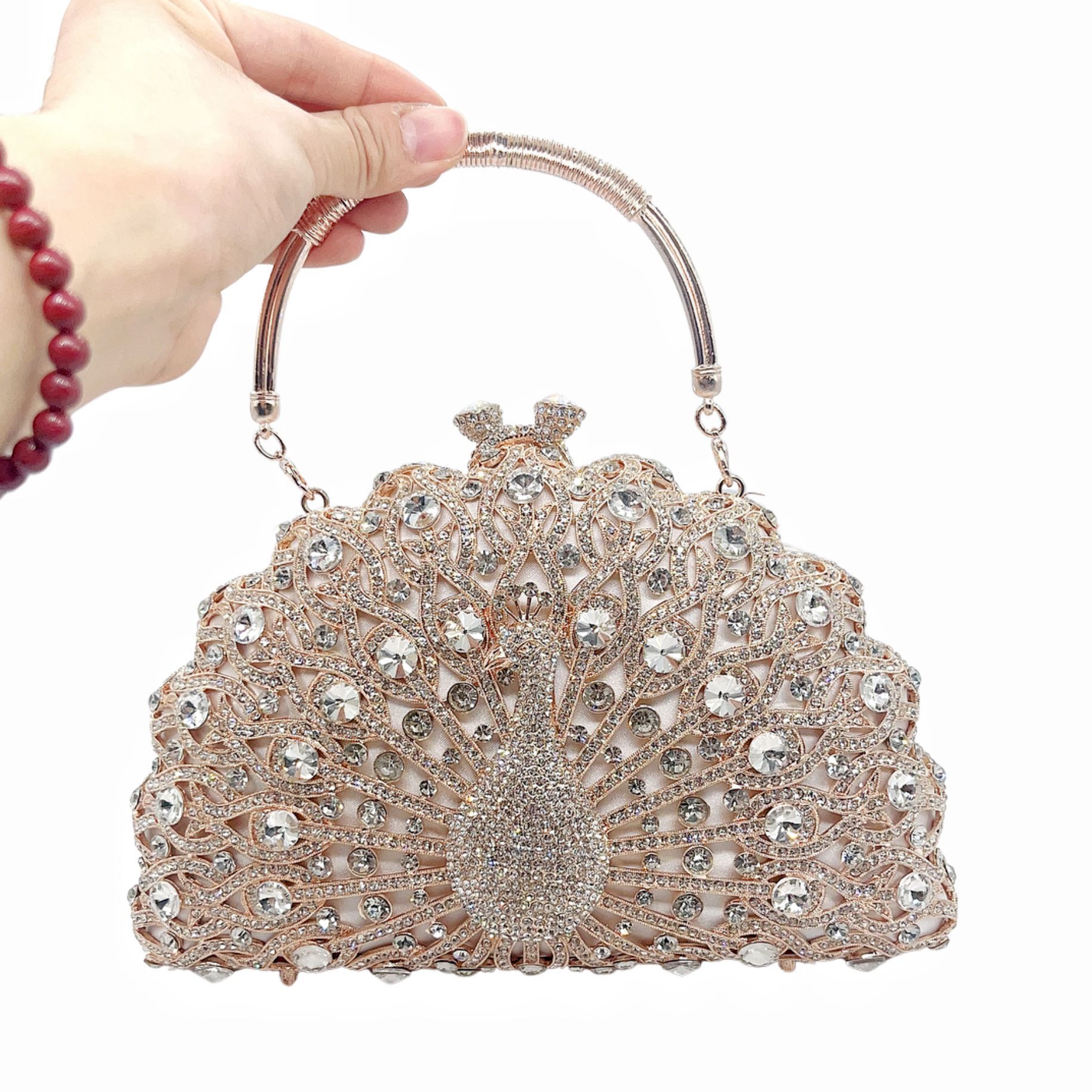 Large Peacock Diamond Every Night Bags Luxury - Image 8