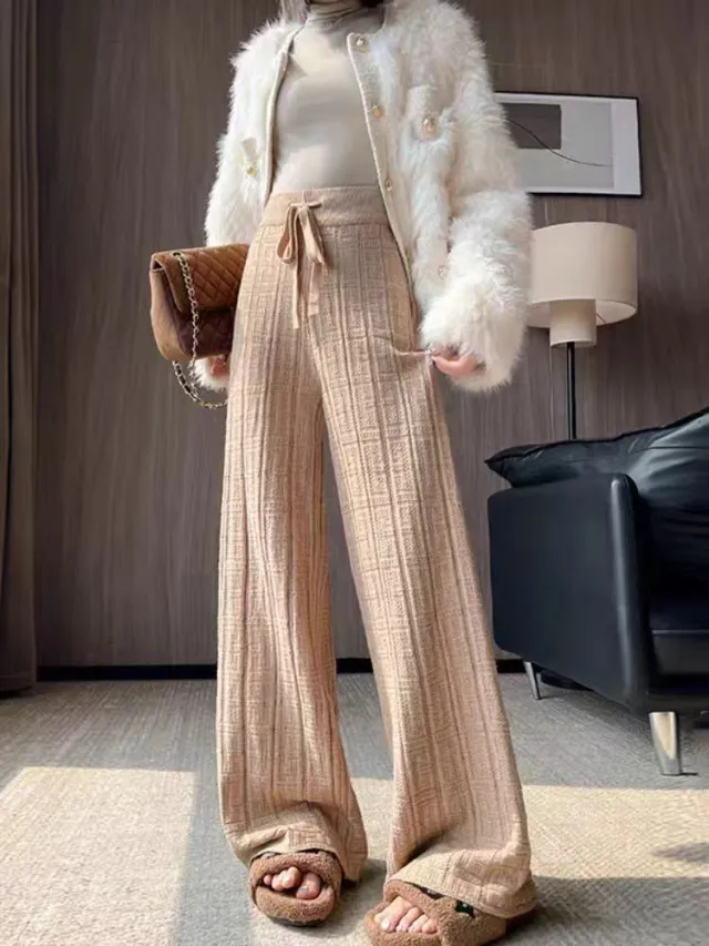 Loose Slimming Mop Draping Pants For Women Camel - Shop at LoveMi