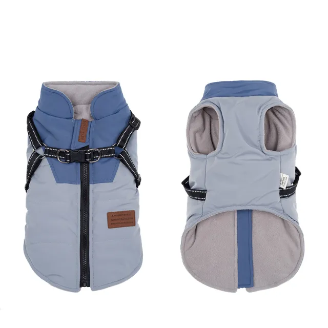 Pet Autumn And Winter Outdoor Thickened Warm Vest Lake Blue 1446 - Shop at LoveMi