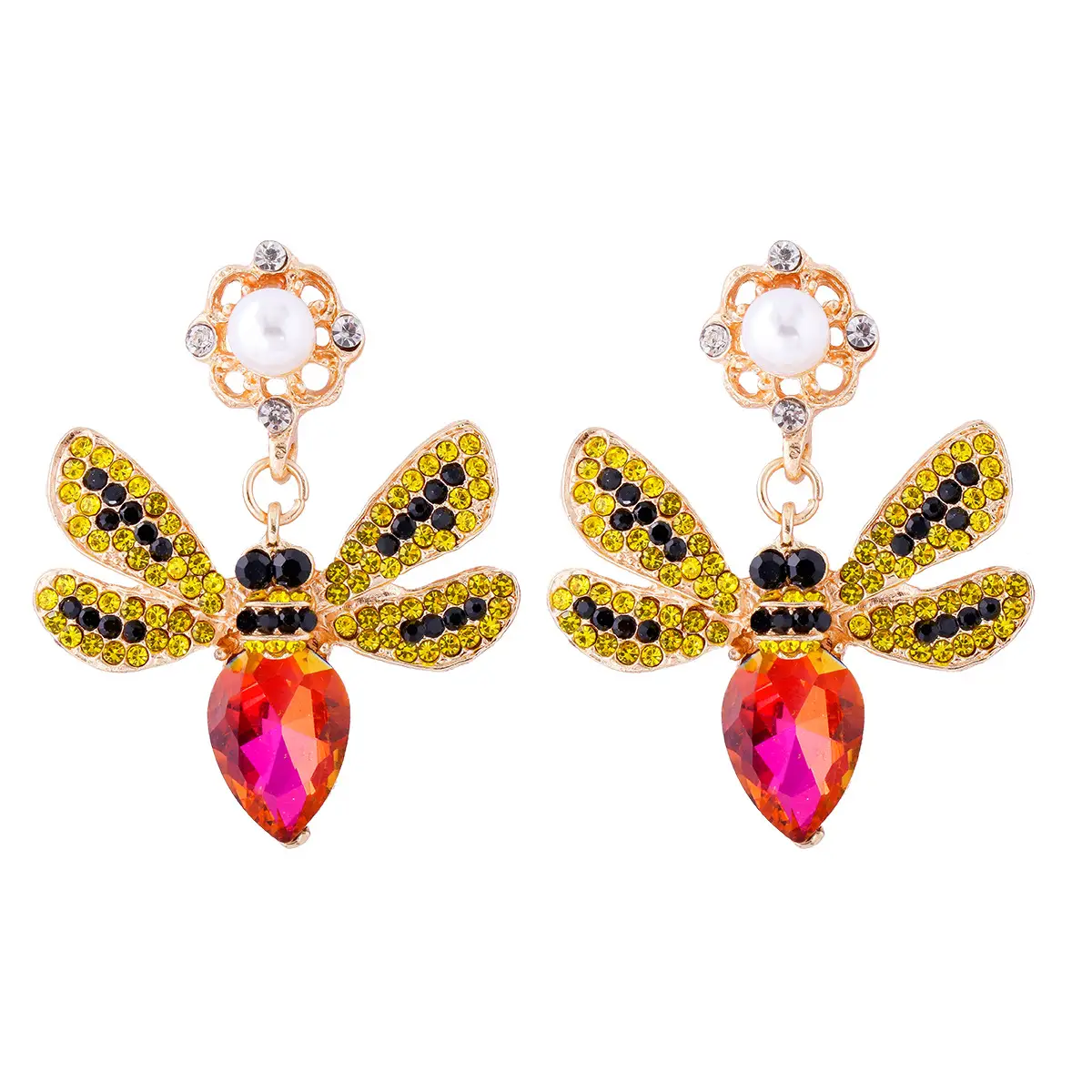 Bee Ear Studs Colorful Insect Earrings Fashion