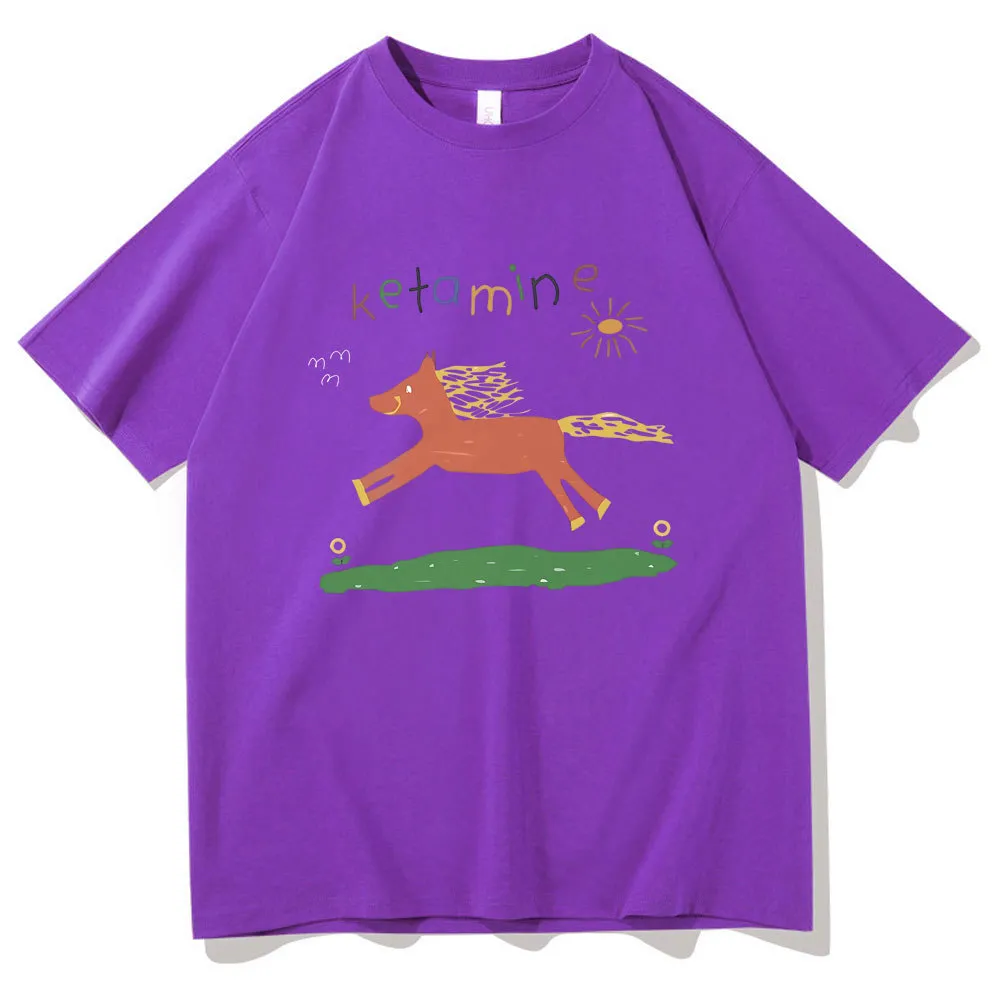 New Loose Print T-shirt Summer - Purple