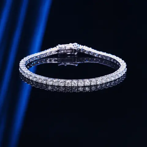 10 Points Moissanite Bracelet Tennis Chain S925 Sterling Silver