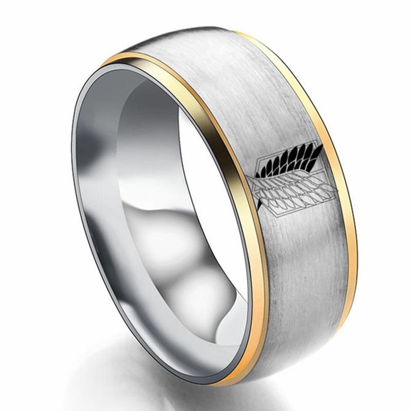 Men's Fashion 8mm Stainless Steel Free Wing Ring