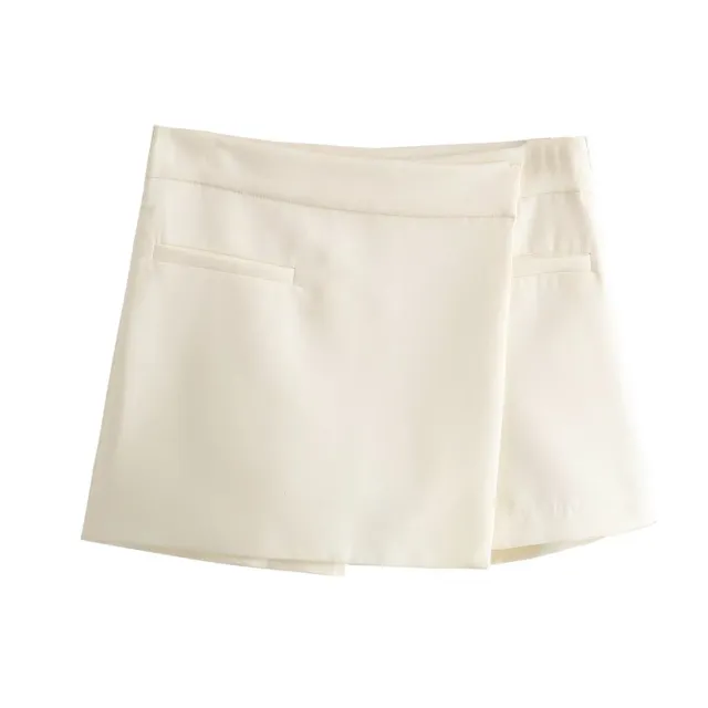 Asymmetric Solid Color All match Culottes White - Shop at LoveMi