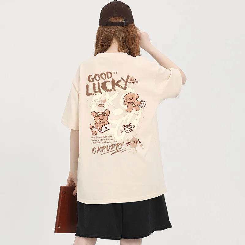 New Pure Cotton Inner Wear Design Blouse Half-sleeve Shirt - Apricot
