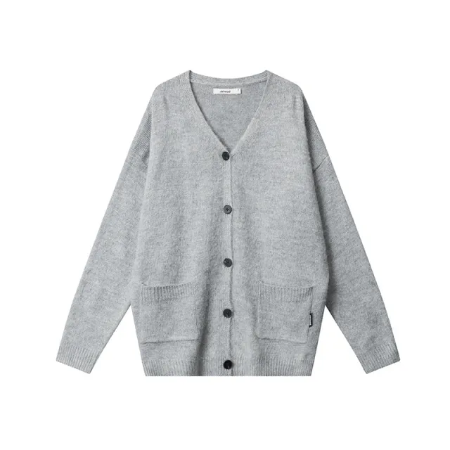 European And American Style Fashion Lazy V neck Couple Cardigan Flower Gray - Shop at LoveMi