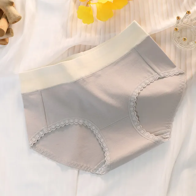 Graphene Antibacterial Mid waist Cotton Women's Underwear Light Gray - Shop at LoveMi