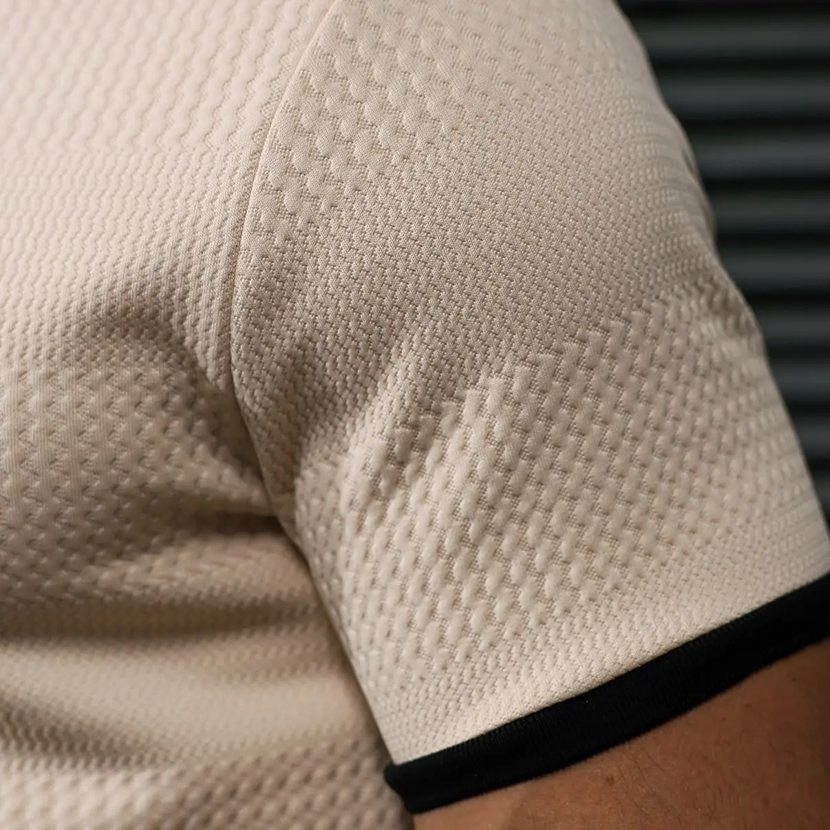 Mens Solid-Color Jacquard Short-Sleeve Shirt In European And American Style