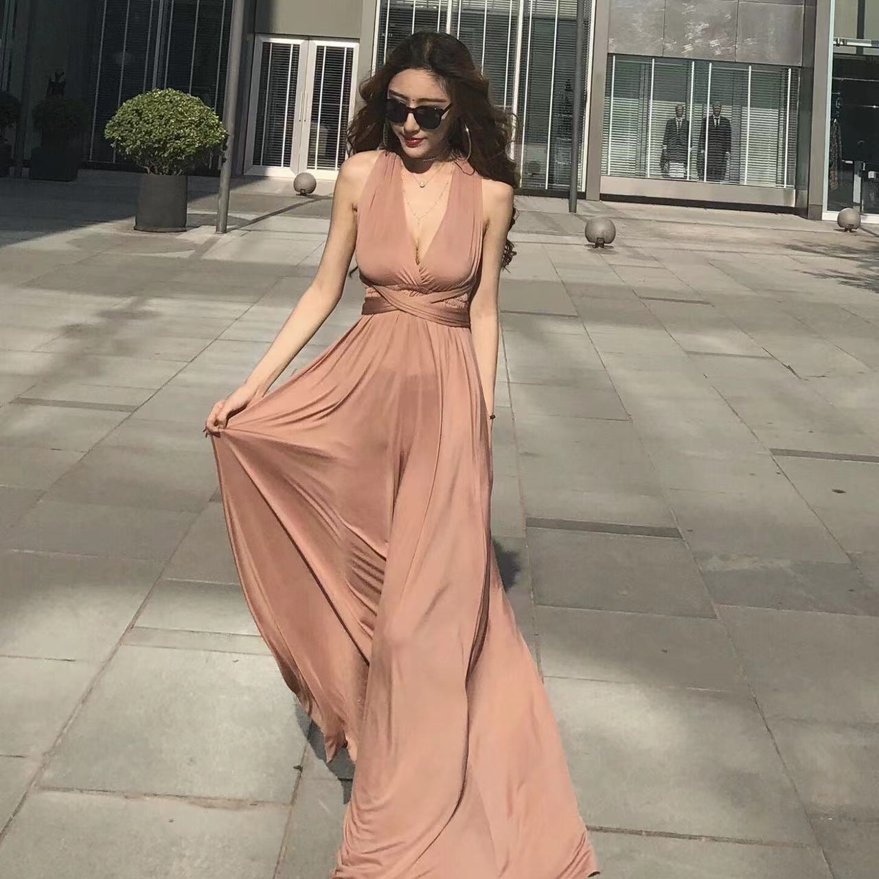 More Than Multiple Wear Rope Cross Backless Bandage One piece Dress Women Khaki - Shop at LoveMi