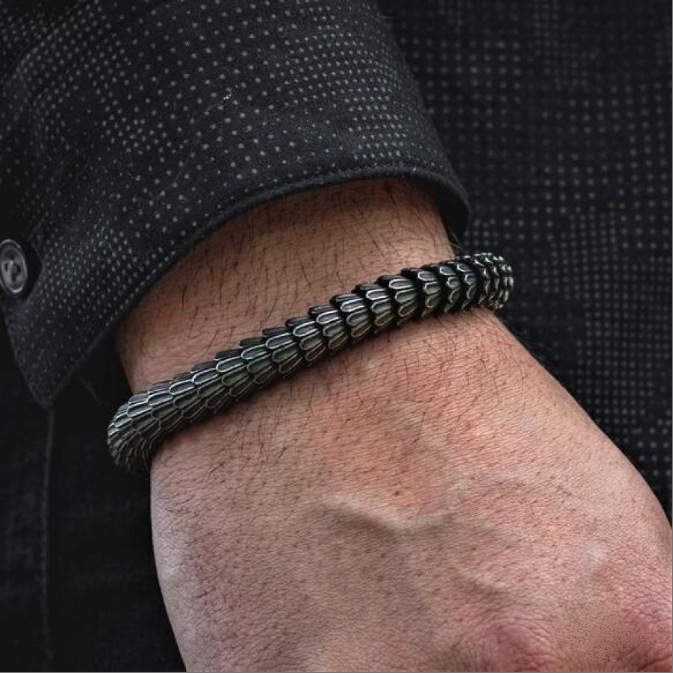 Creative Casting Snake Scale Men's Bracelet