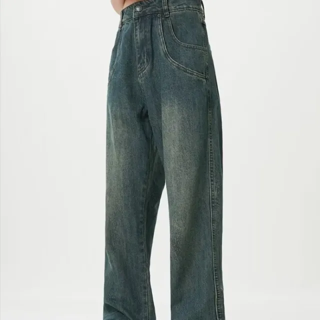American High Street Casual Jeans Loose Nostalgia Blue Fashion Brand Retro Ladies Blue - Shop at LoveMi