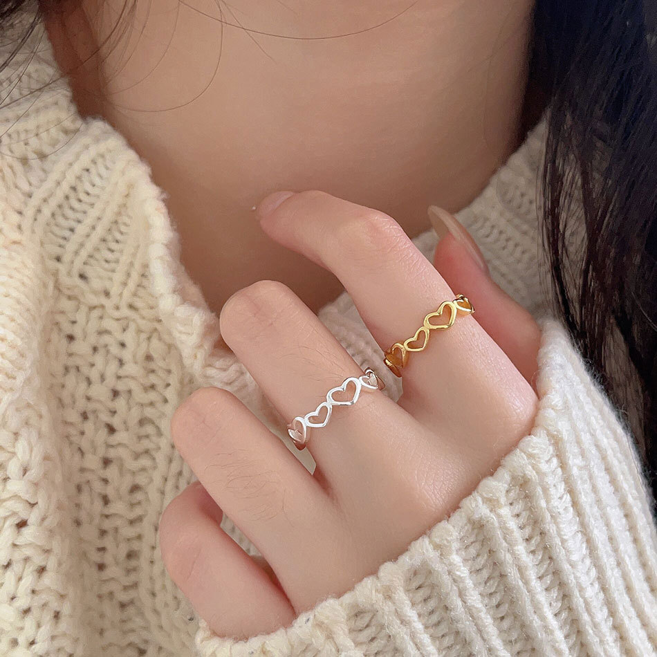 Simple 925 Sterling Silver Heart Ring