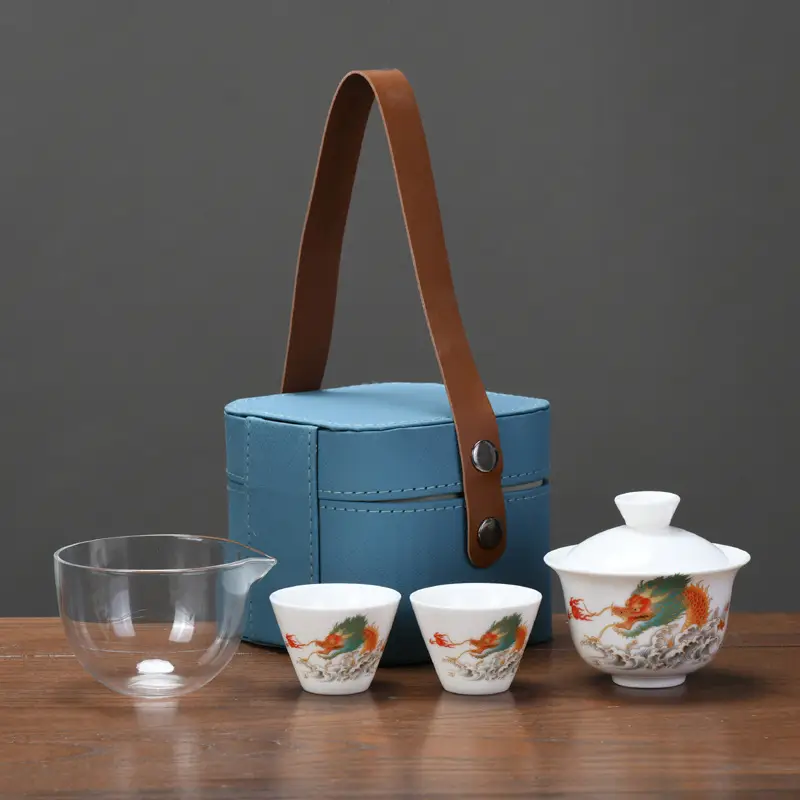 Portable Travel Tea Set Suit Outdoor Car Quick Cup