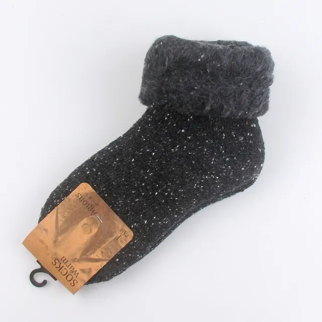 Winter Thick Wool Lined Warm Stockings Black And Gray - Shop at LoveMi
